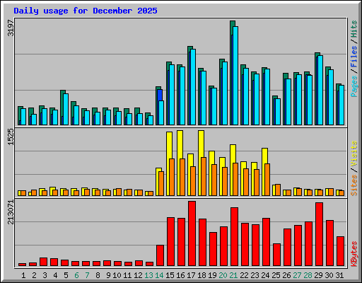 Daily usage for December 2025