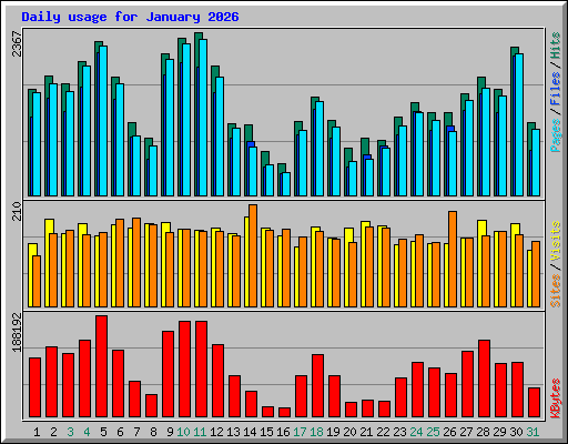 Daily usage for January 2026