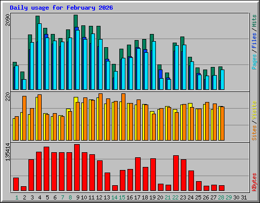 Daily usage for February 2026