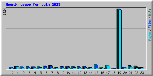 Hourly usage for July 2023